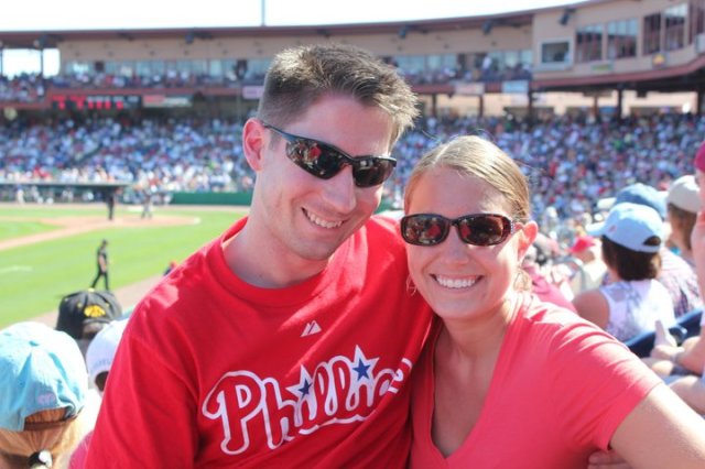 At our first Phillies Spring Training game in Clearwater in February 2011